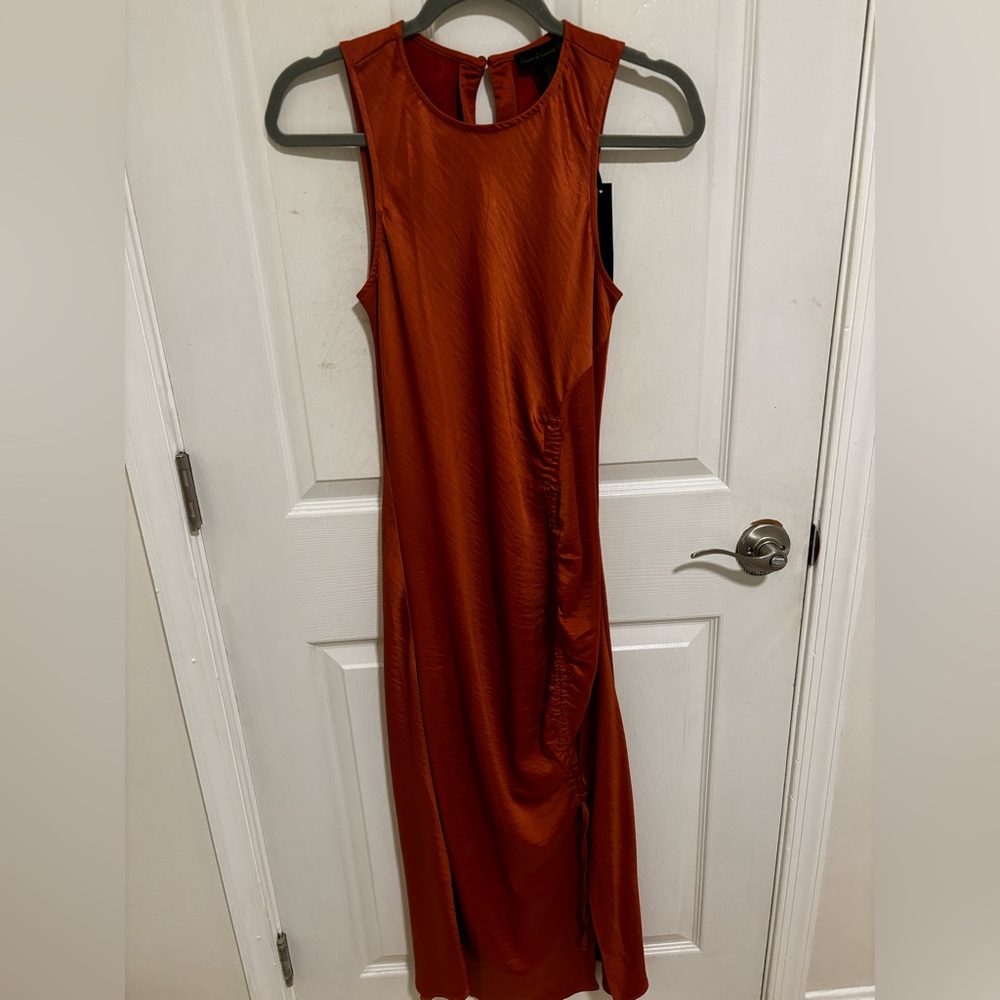 House of Harlow NWT burnt orange silk midi dress